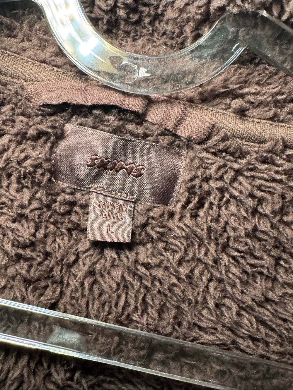🧸🐻 SKIMS Dark Brown Sherpa Half-Zip Pullover 🐻🧸 - Picture 4 of 5